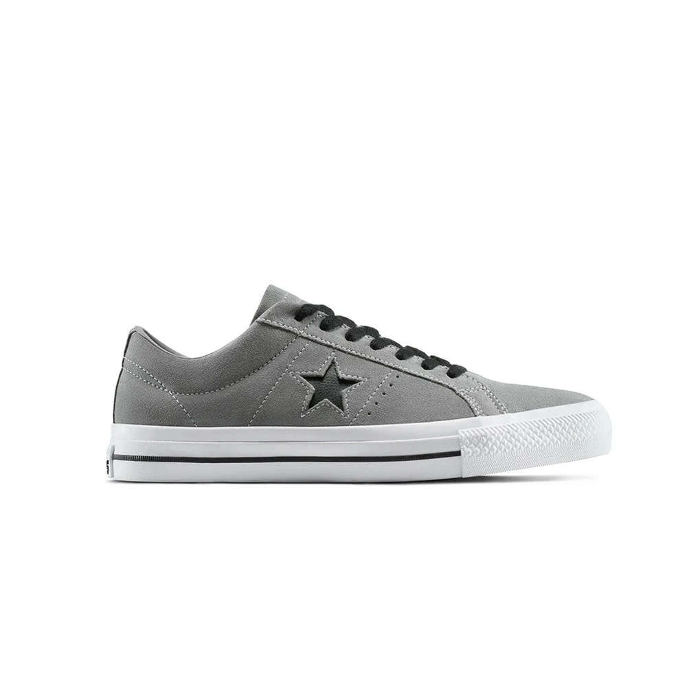 Tenis Converse One Star Pro Suede Low Top Gris / Negro / Blanco Dama