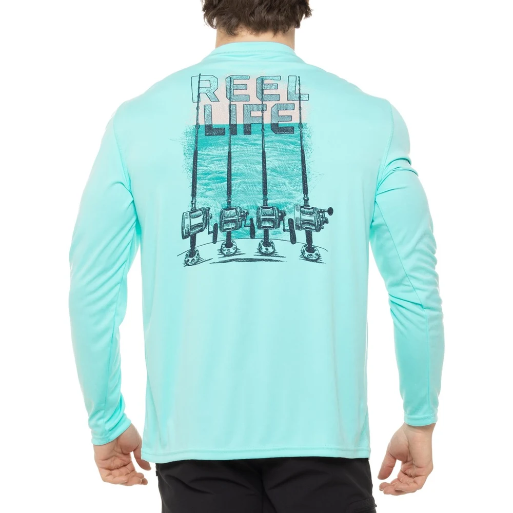 Camisa Solar Manga Larga Reel Life: Bait Cast Rods Sun Defender UPF 50 Long Sleeve