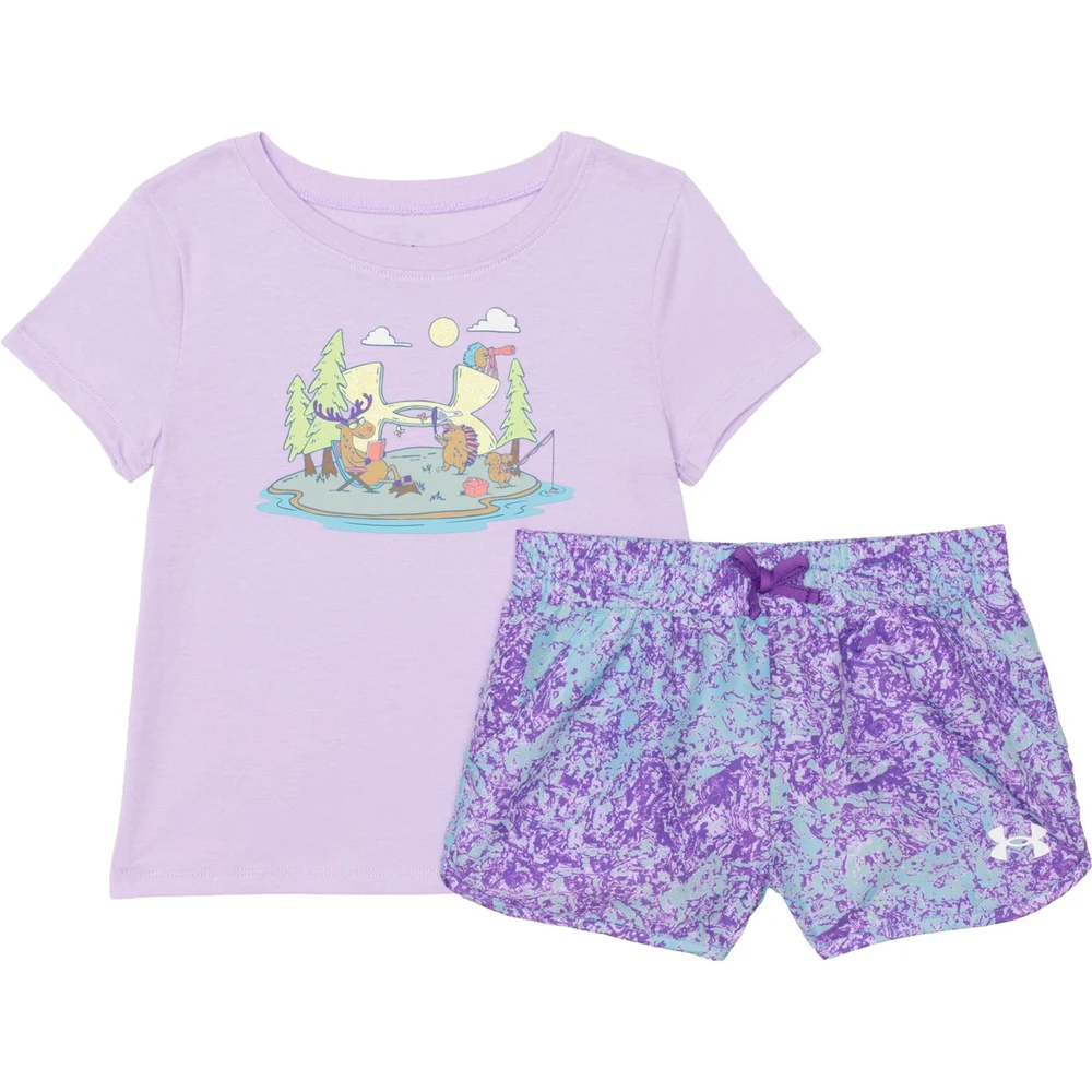 Conjunto Under Armour Camisa Crest Park + Short Niña