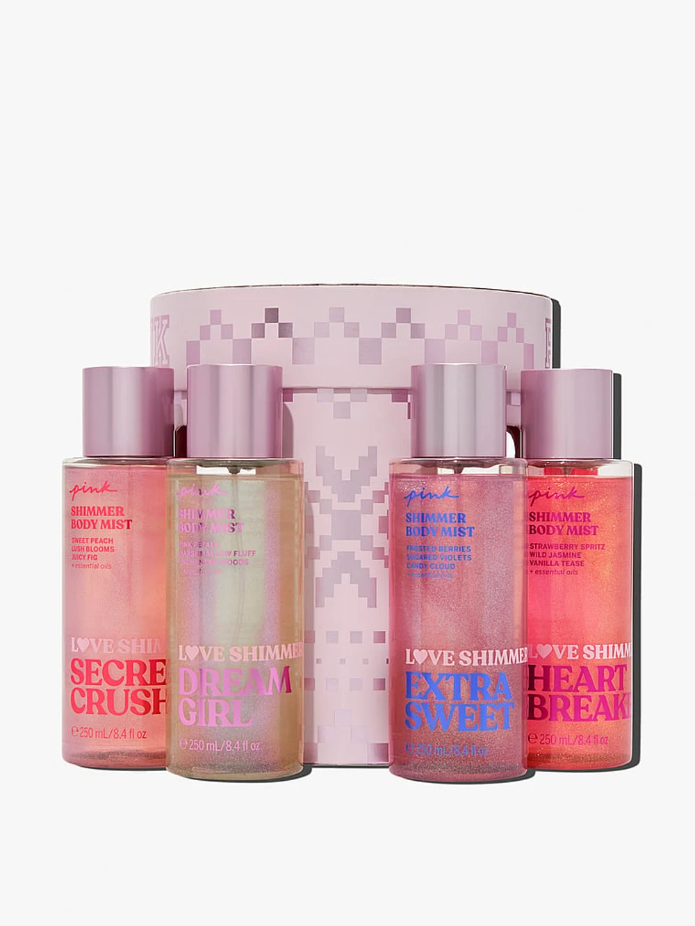 Set Regalo Victoria's Secret Love Shimmer — 4 Body Mists 250ml